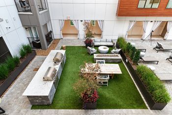 Outdoor Kitchen and Lounge with Firepit
